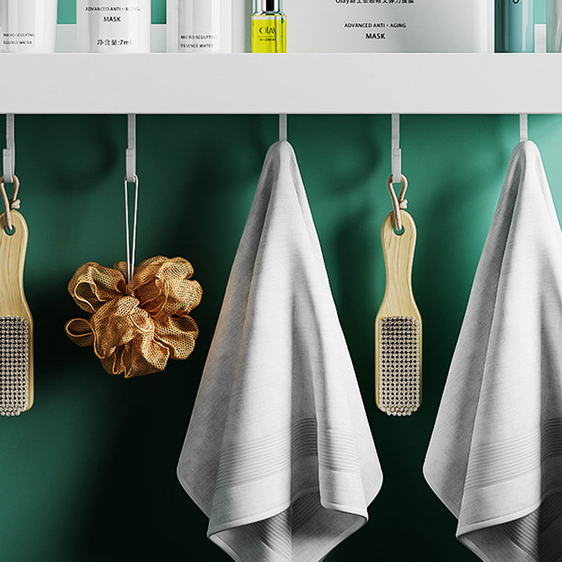 BowLift | 2-piece modern bathroom accessory set White rectangular bath shelf