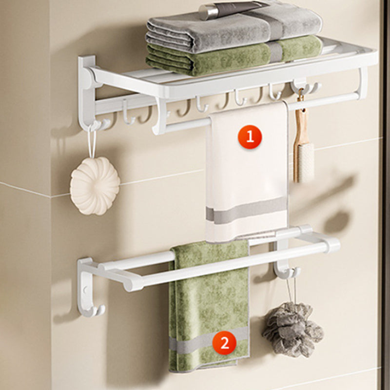 BowLift | White Bathroom Accessory Set Contemporary Aluminum Bathroom Accessory Kit with Towel Holder