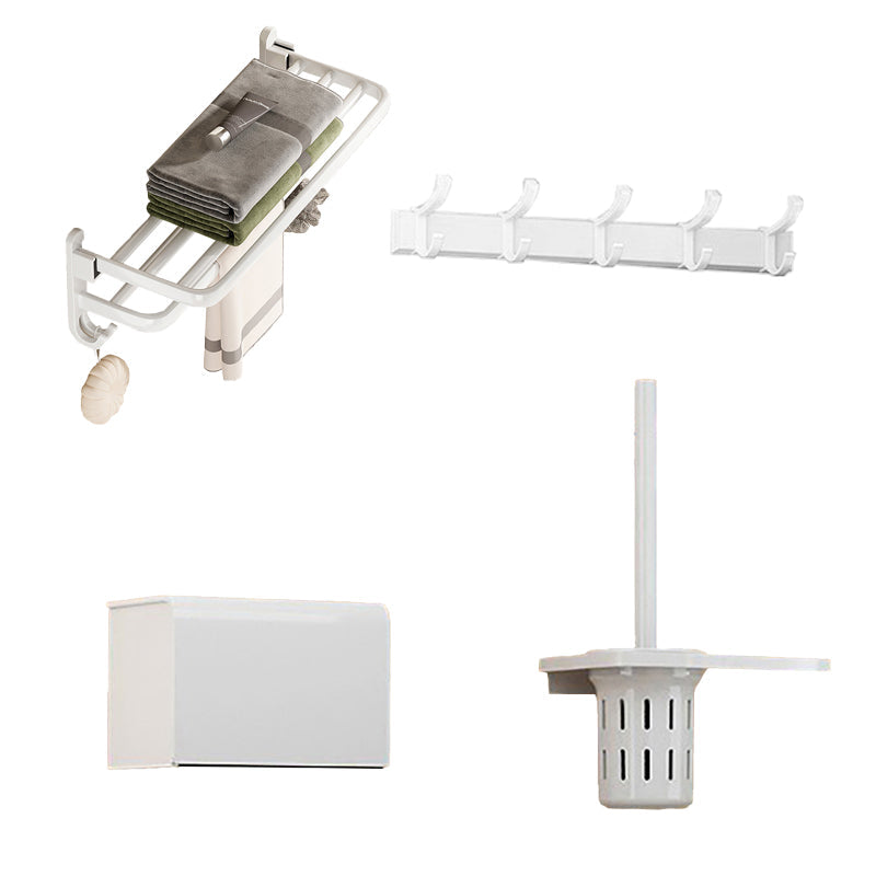 BowLift | White Bathroom Accessory Set Contemporary Aluminum Bathroom Accessory Kit with Towel Holder