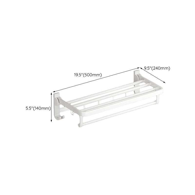 BowLift | White Bathroom Accessory Set Contemporary Aluminum Bathroom Accessory Kit with Towel Holder