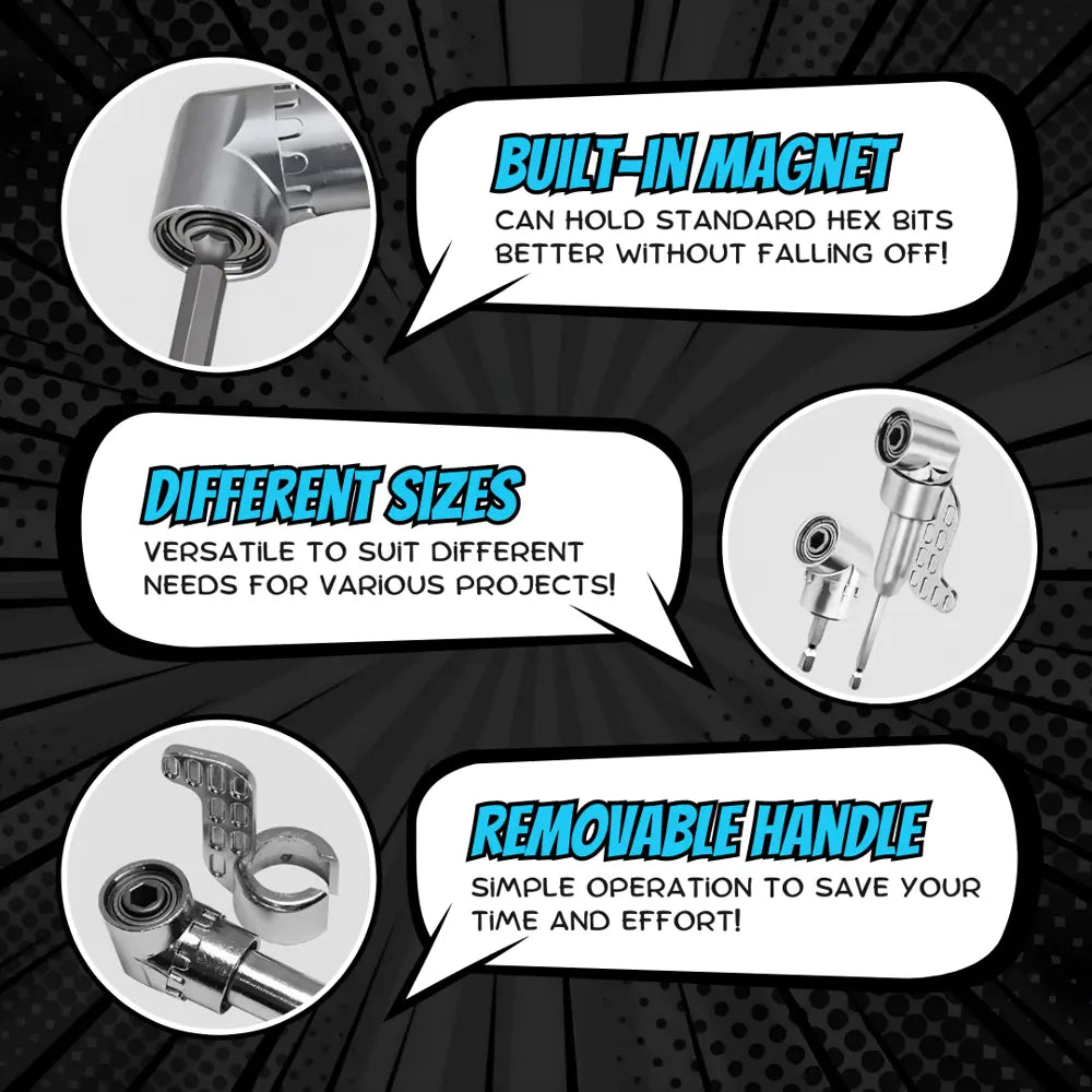 BowLift | 105° Angle Drill Adapter with Magnetic Handle Set