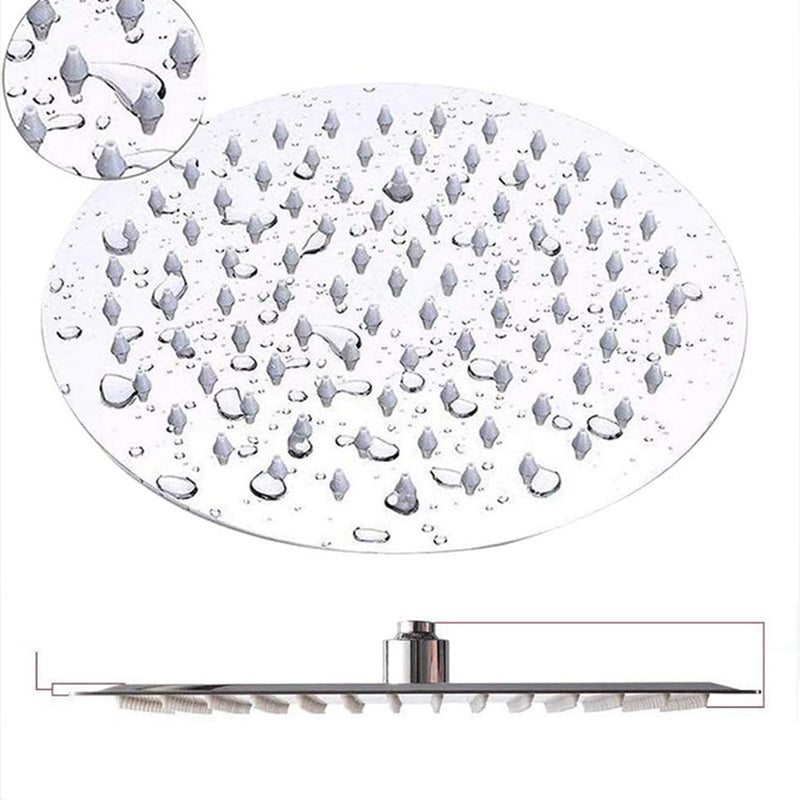 BowLift | Round Dual Shower Head Stainless Steel 5 Spray Patterns Wall Mounted Shower Head