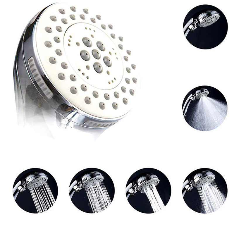 BowLift | Round Dual Showerhead Stainless Steel 5 Spray Patterns Wall Mounted Showerhead