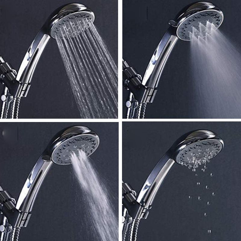 BowLift | Round Handheld Shower Head in Silver Leak-Resistant Wall-Mounted Shower Head