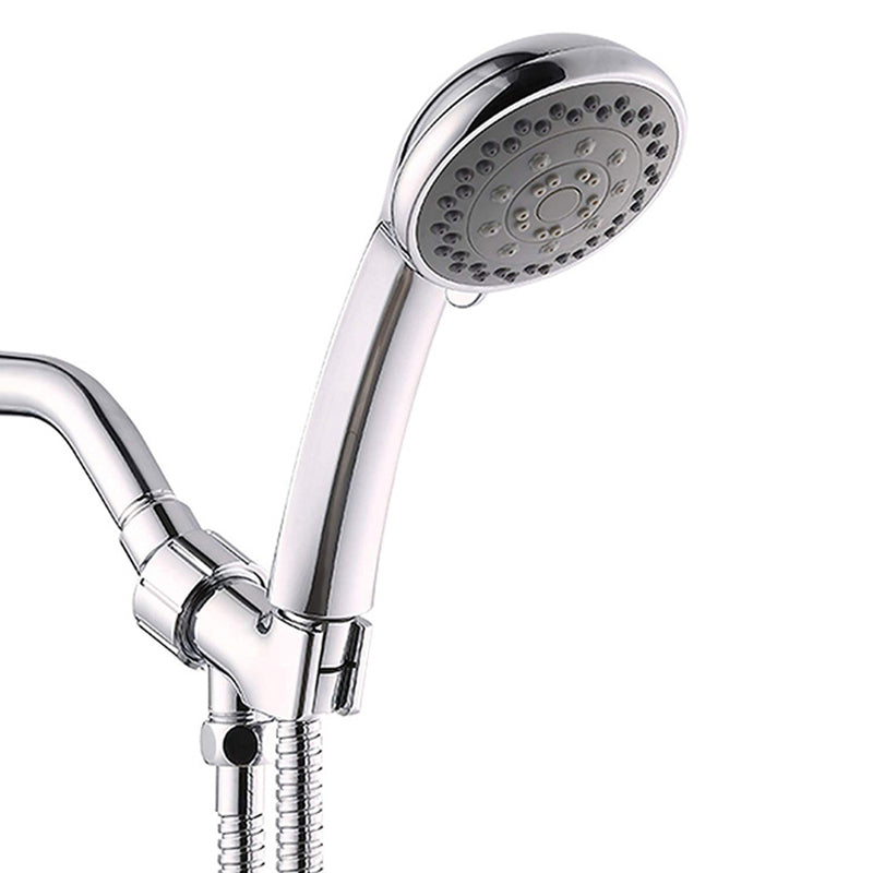 BowLift | Round Handheld Showerhead in Silver Leak-Resistant Wall-Mounted Showerhead