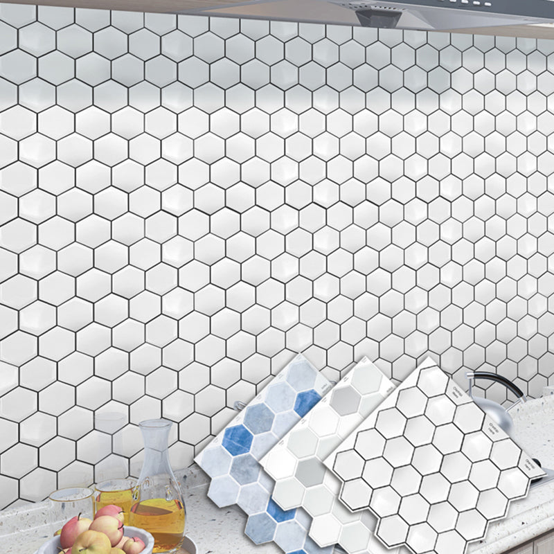 BowLift | Peel-and-Stick Tiles Hexagonal Waterproof PVC Peel & Stick Mosaic Tile for Shower