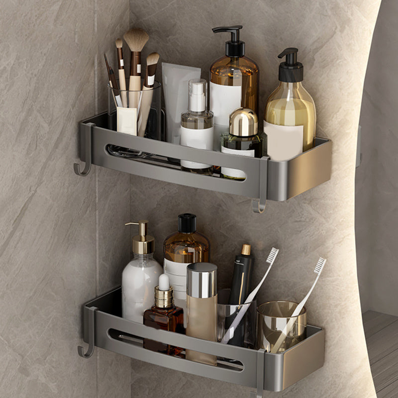 BowLift | Gray contemporary bathroom accessory set bathroom shelf/towel holder & bathrobe hook incl.