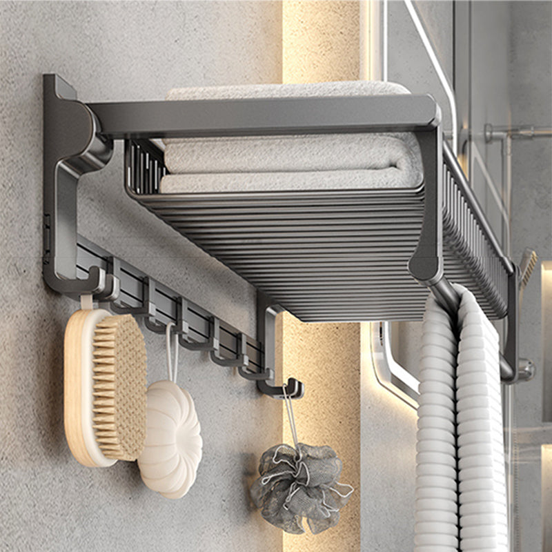 BowLift | Gray contemporary bathroom accessory set bathroom shelf/towel holder & bathrobe hook incl.