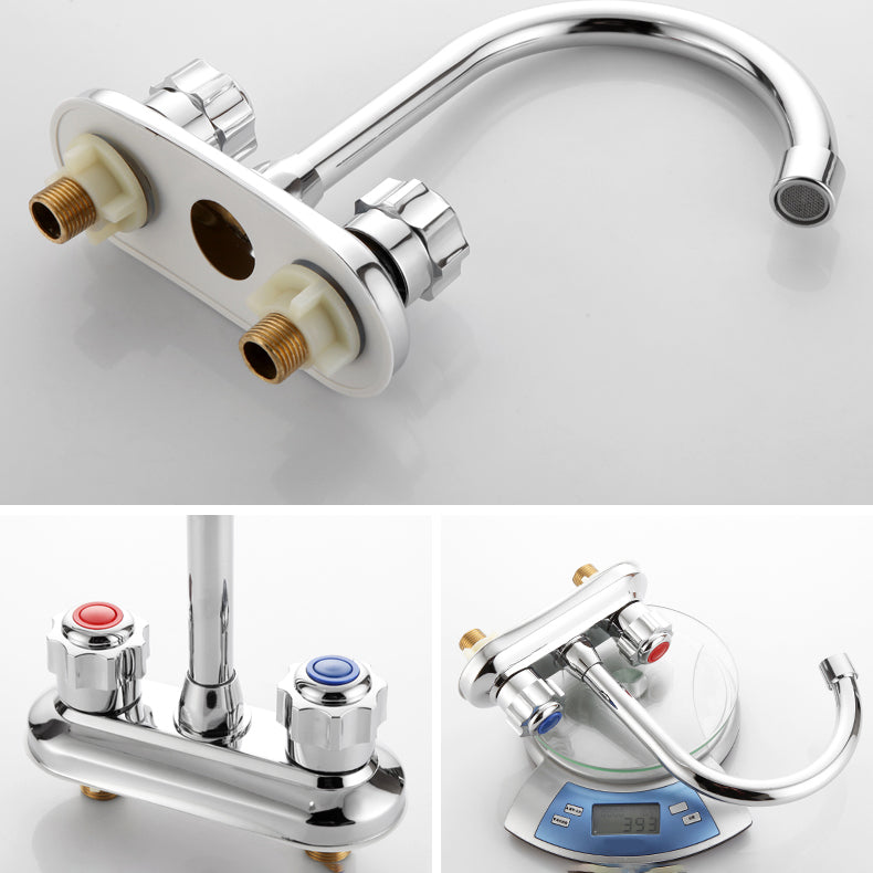 BowLift | Circular 2-Handle Bathroom Faucet Contemporary Brass Sink Faucet