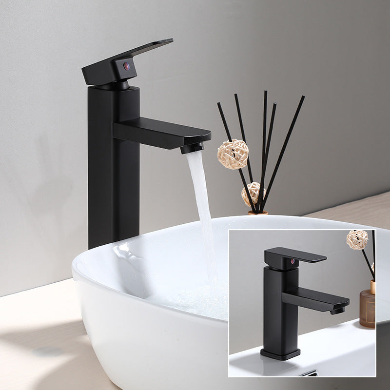 BowLift | Industrial Bathroom Faucet Stainless Steel Lever Handles with Water Hose Sink Faucet