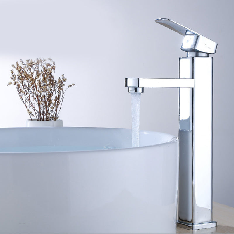 BowLift | Industrial Bathroom Faucet Stainless Steel Lever Handles with Water Hose Sink Faucet