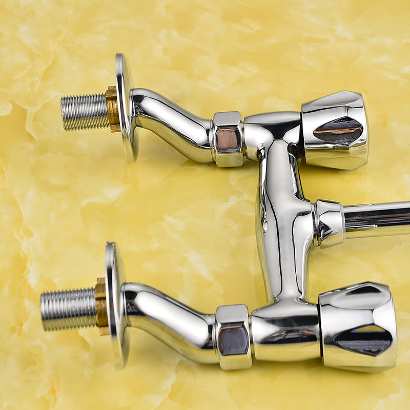 BowLift | Contemporary Widespread Bathroom Faucet Knob Handle Goose Neck Arc Solid Brass Faucet