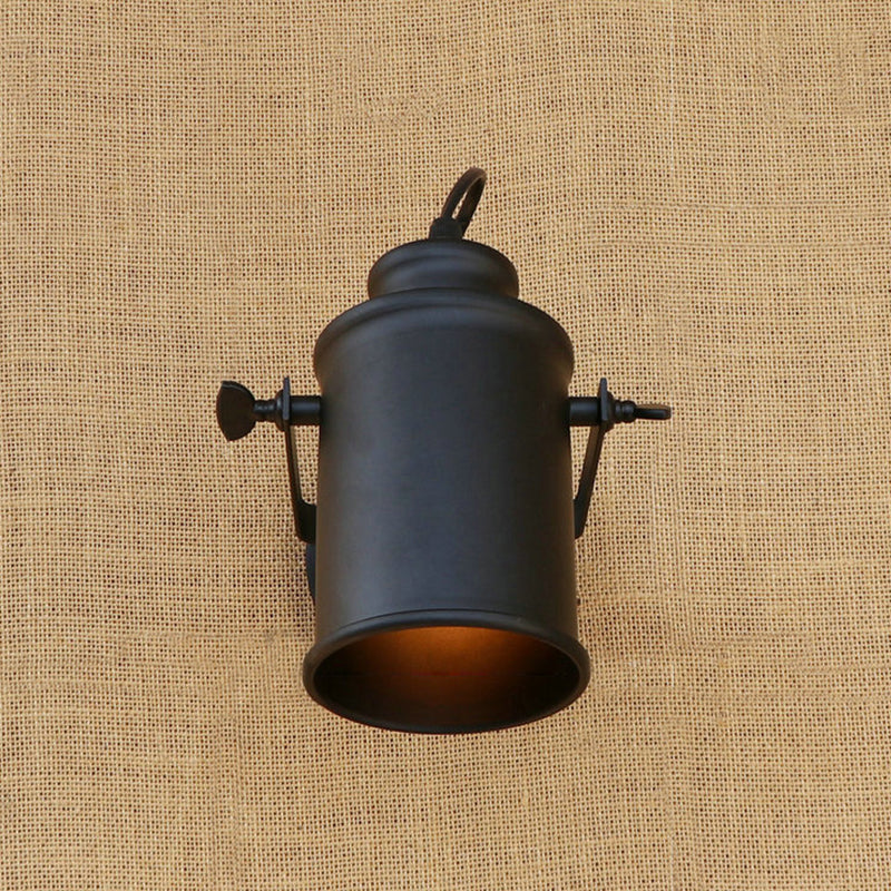 BowLift | Cylinder Metallic Wall Light Antique Style 1 Light Living Room Wall Mounted Light in Black/Rust
