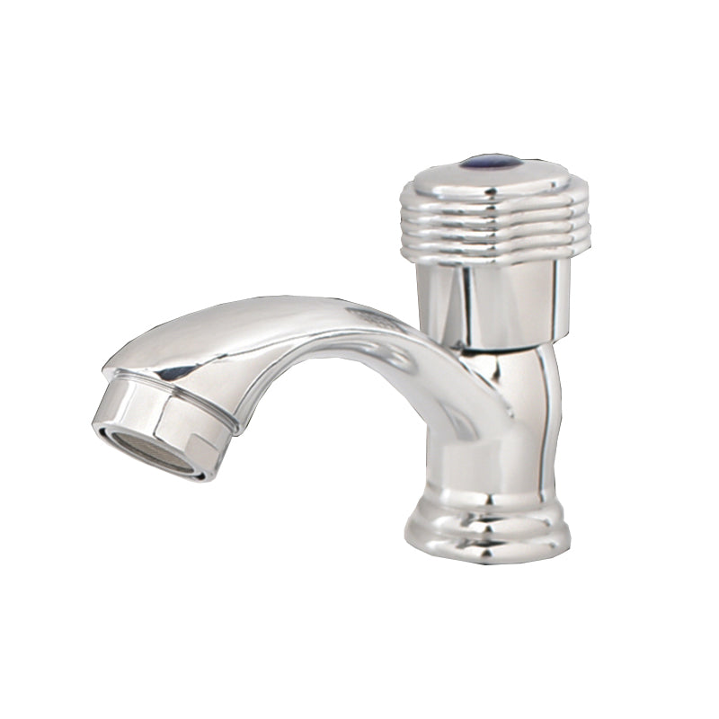 BowLift | Contemporary Water Tap Knob Handle Low Arc Zinc Faucet in Silver