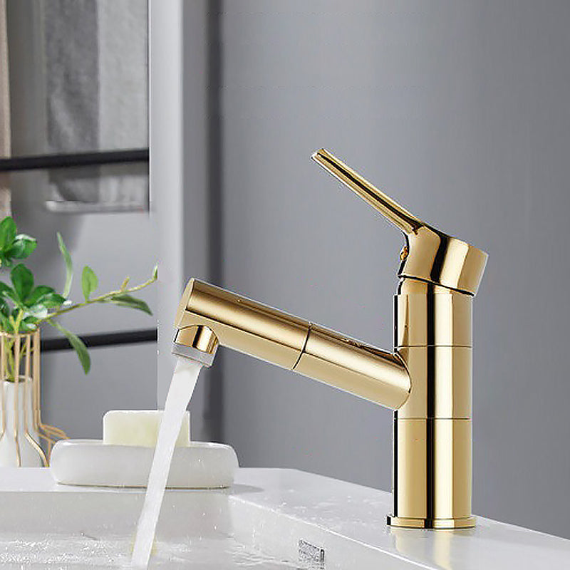 BowLift | Swivel Spout Sink Faucet Retractable Luxurious Basin Faucet Round Brass Faucet