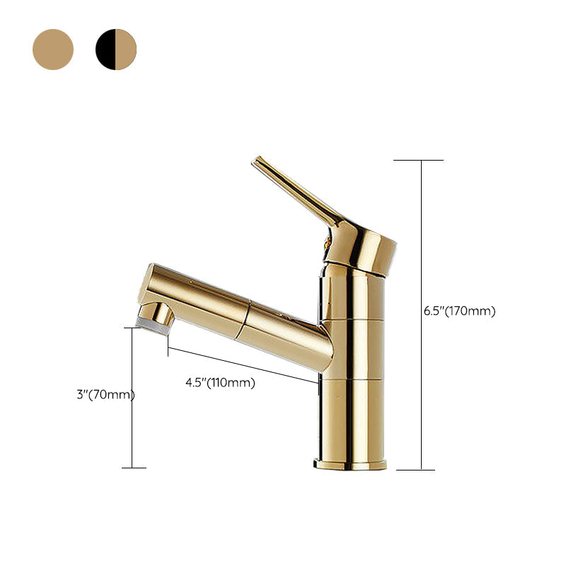 BowLift | Swivel Spout Sink Faucet Retractable Luxurious Basin Faucet Round Brass Faucet