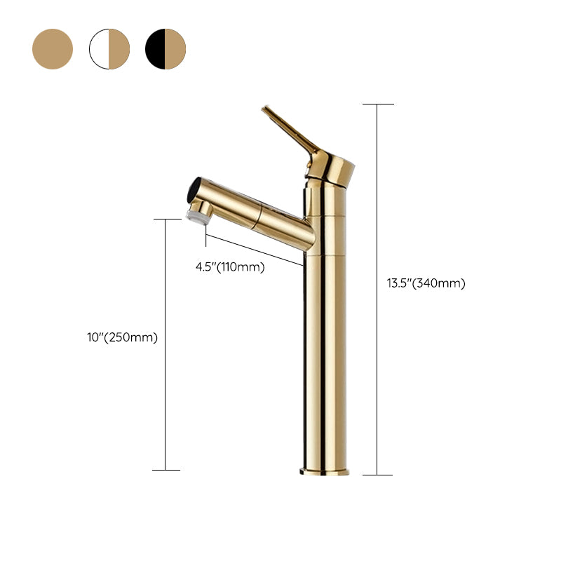 BowLift | Swivel Spout Sink Faucet Retractable Luxurious Basin Faucet Round Brass Faucet