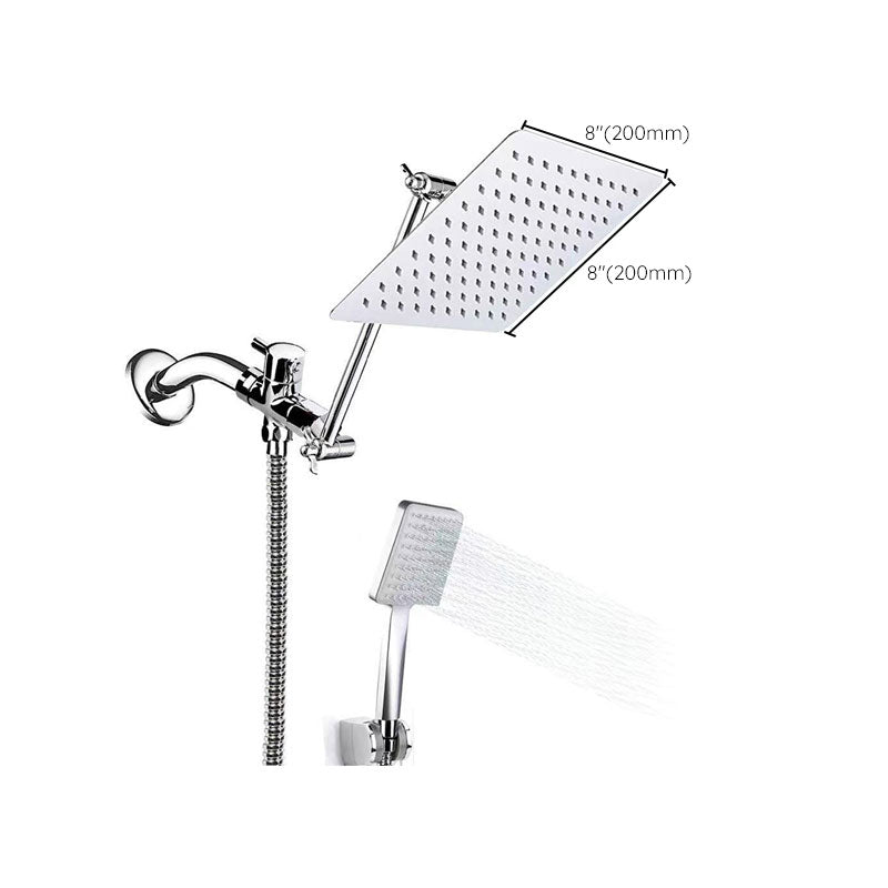 BowLift | Contemporary Pull Down Dual Shower Head Square High Arc Shower Head Combo in Chrome