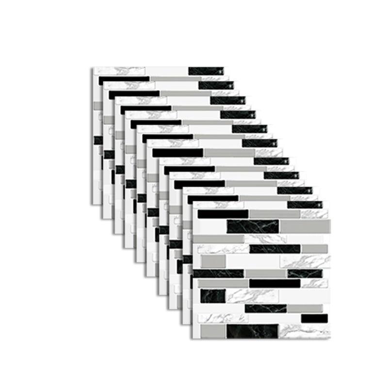 BowLift | Peel and Stick Wall Tile Rectangle PVC Subway Waterproof Peel & Stick Tile 10-Pack