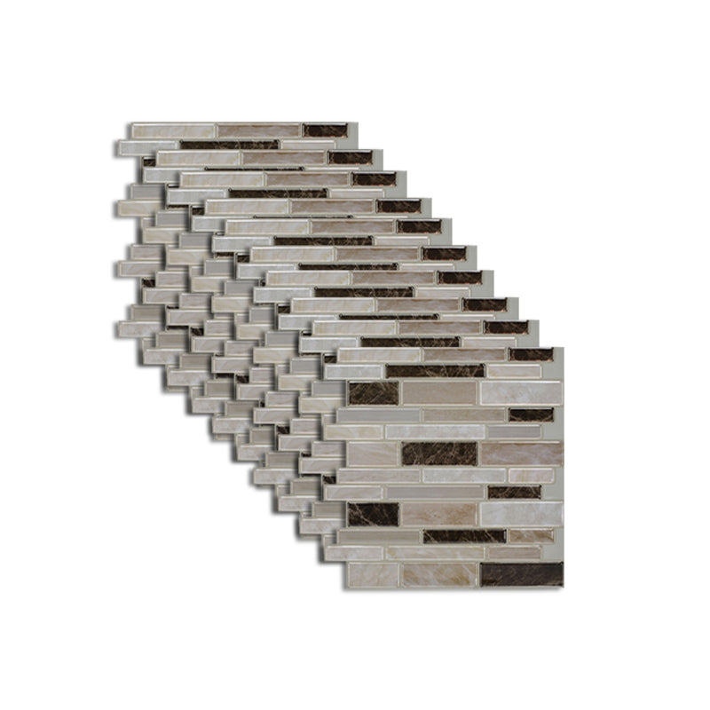 BowLift | Peel and Stick Wall Tile Rectangle PVC Subway Waterproof Peel & Stick Tile 10-Pack