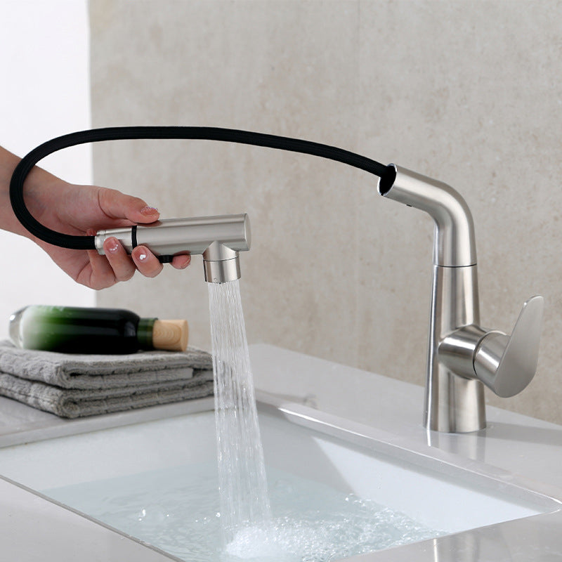 BowLift | Contemporary Vessel Faucet Pull-Out Faucet with Single Lever Handle