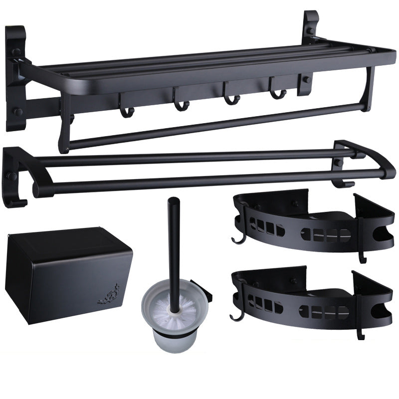 BowLift | 6-piece modern bathroom hardware set made of aluminum with towel holder/paper holder