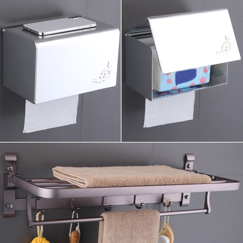 BowLift | 6-piece modern bathroom hardware set made of aluminum with towel holder/paper holder