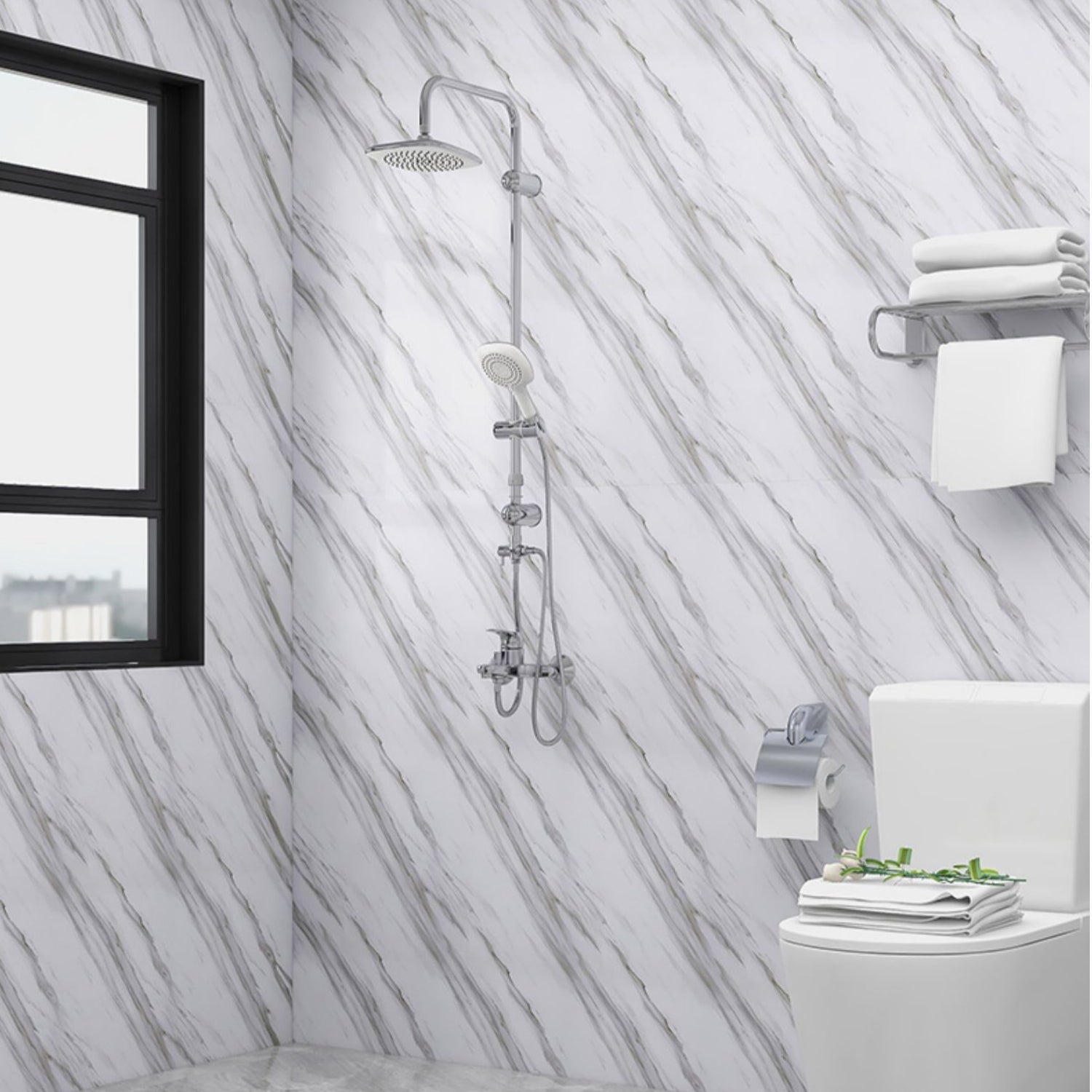 BowLift | 23" X 196" PVC Peel and Stick Wallpaper Kitchen and Bathroom Waterproof Wallpaper