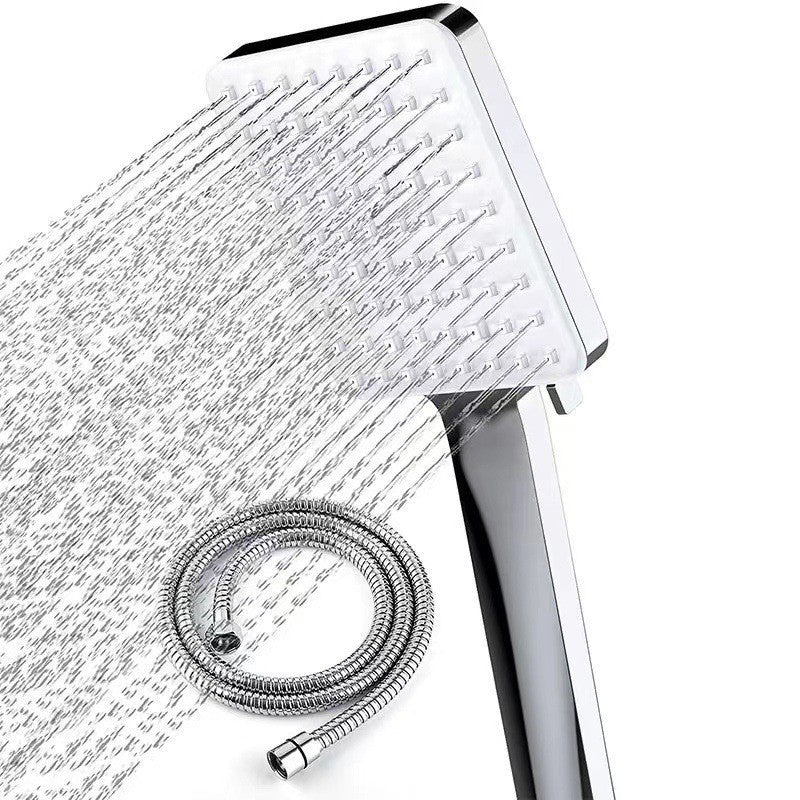 BowLift | Contemporary Shower Head Square Handheld Shower Head in Silver