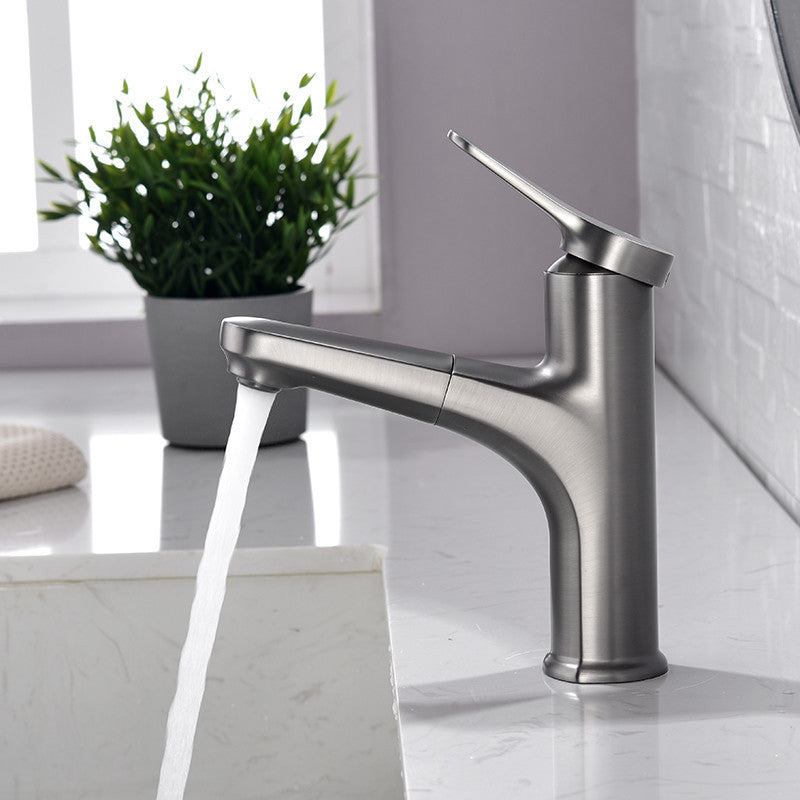 BowLift | Round Modern Basin Mixer Faucet Pull-Out Single Hole Basin Tap