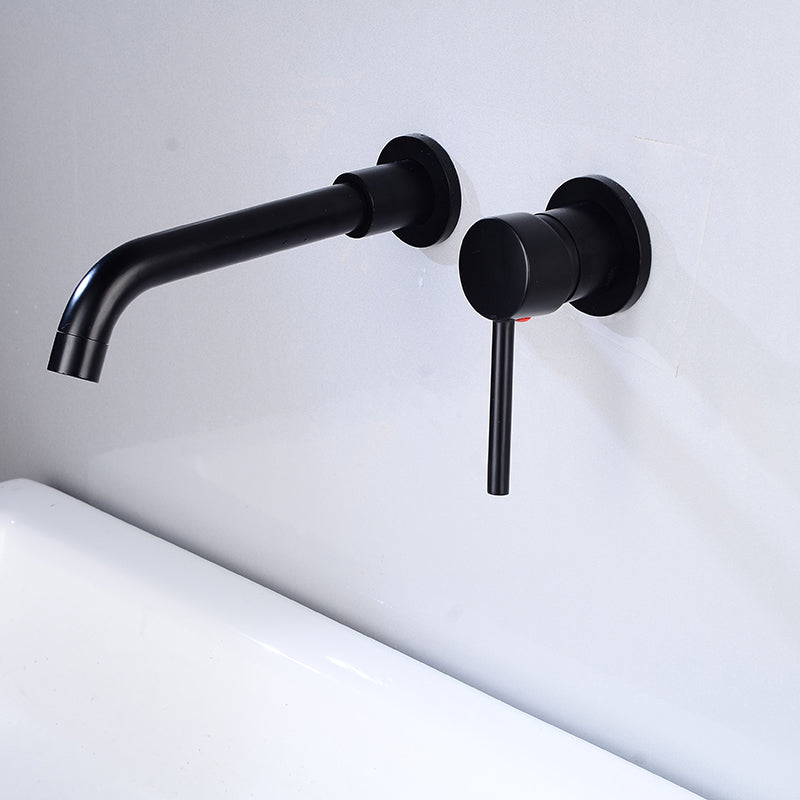 BowLift | Lever handles Wall-mounted bathroom faucet High-arch sink faucet