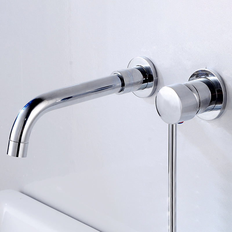 BowLift | Lever handles Wall-mounted bathroom faucet High-arch sink faucet