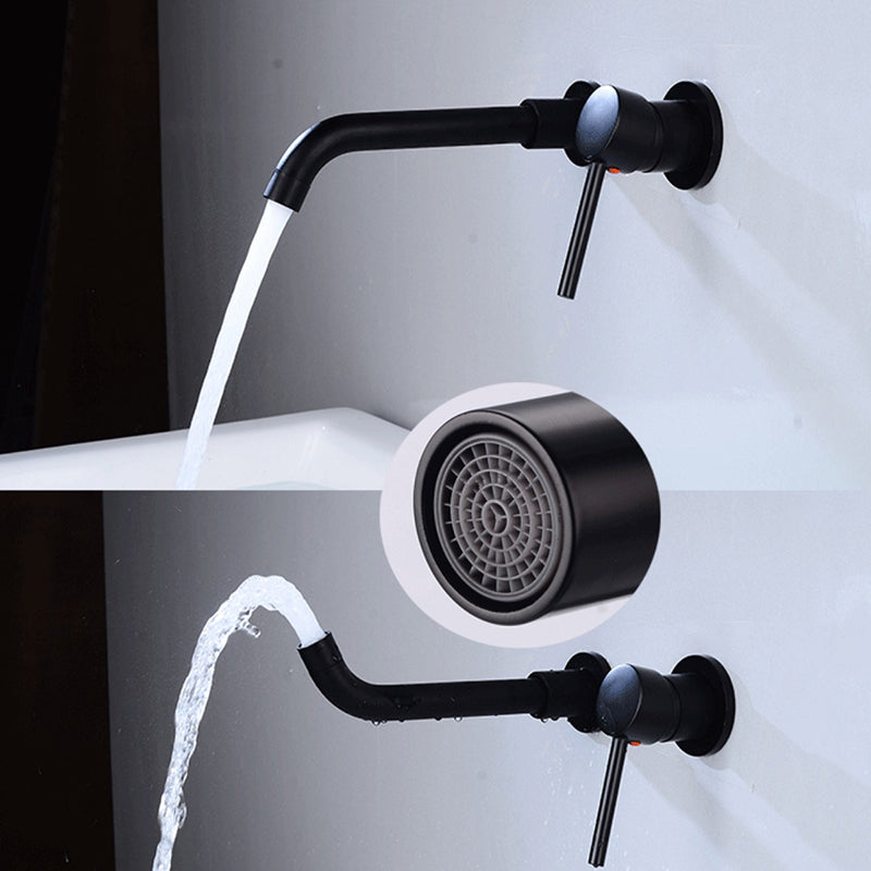 BowLift | Lever handles Wall-mounted bathroom faucet High-arch sink faucet