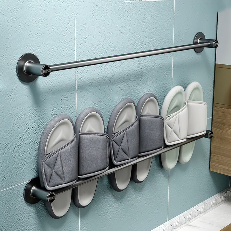 BowLift | 2-piece modern bathroom accessory set metal slipper rack/towel bar
