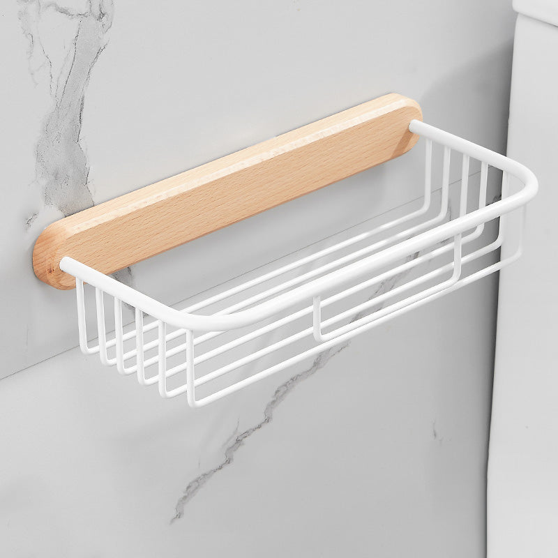 BowLift | White 7-piece bathroom accessory set wood and metal bath set