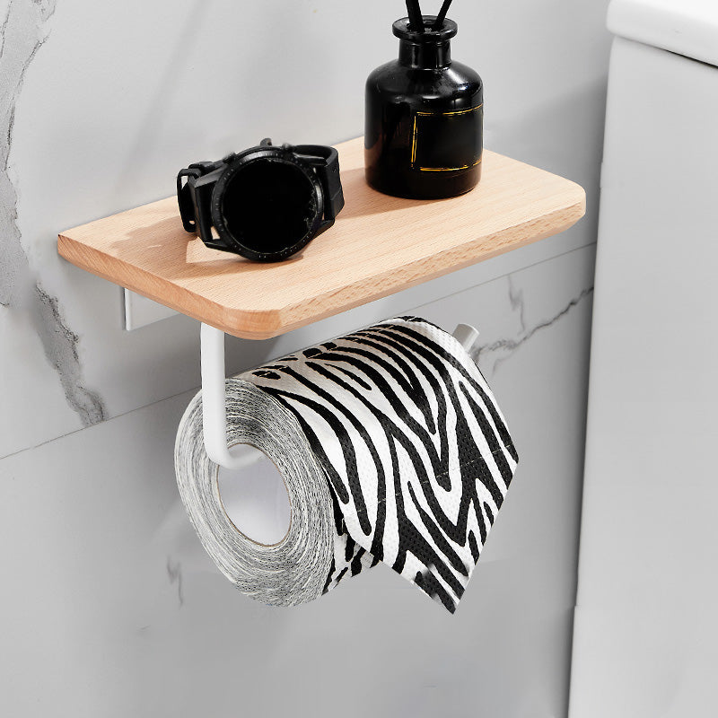 BowLift | White 7-piece bathroom accessory set wood and metal bath set