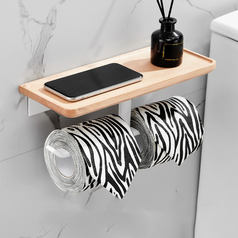 BowLift | White 7-piece bathroom accessory set wood and metal bath set