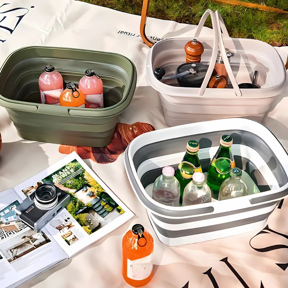 BowLift | Foldable Ultra Flex Multi-Use Basket – For Camping, BBQ and Household Use