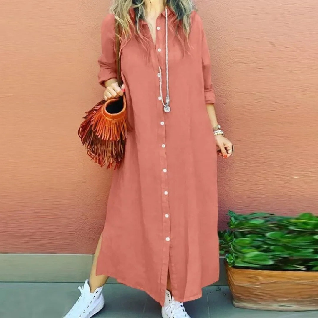 V-Neck Maxi Dress with Breezy Elegance