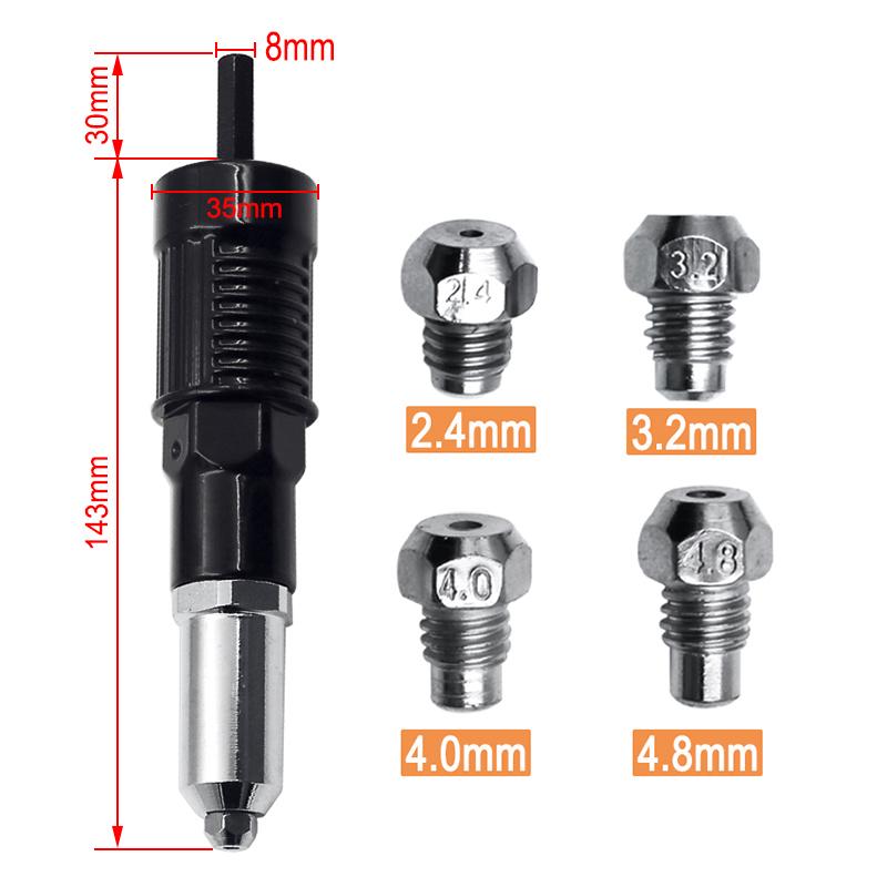 BowLift | Professional Rivet Gun Adapter Kit đ With 4 different Nozzle Pins
