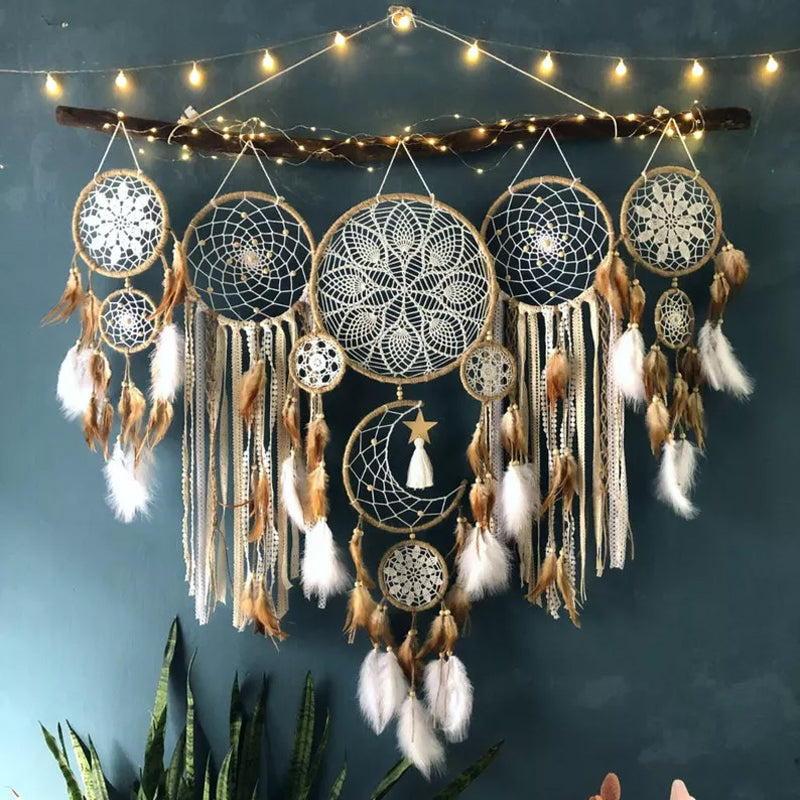 BowLift | Dream catcher moon and stars hang over the bed (5 pieces)