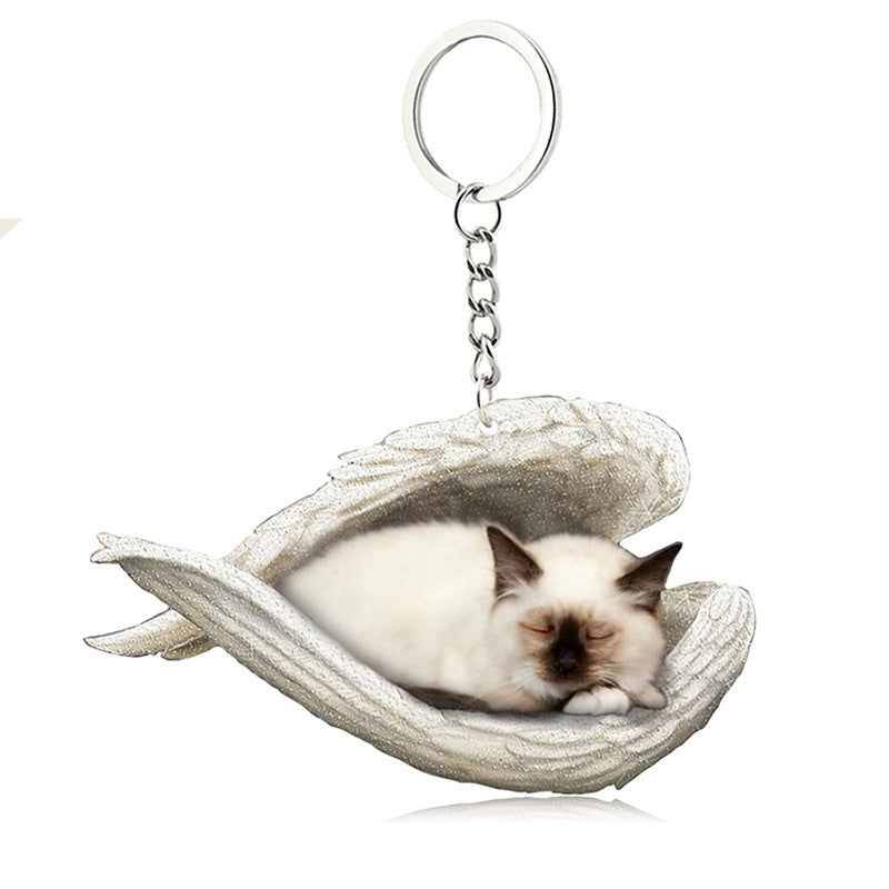 BowLift | Acrylic Cat Angel Keychain