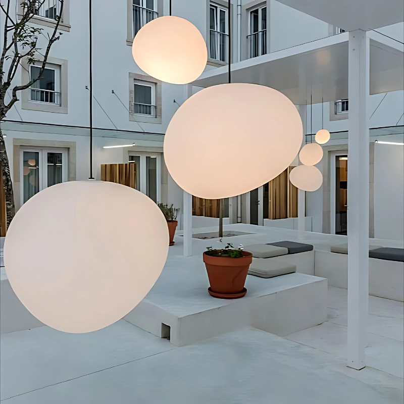 BowLift | Elegant Glass Pebble Pendant Light