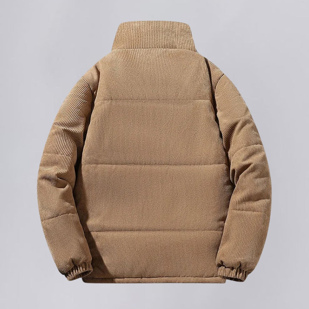 Insulated Corduroy Jacket with Stand Collar
