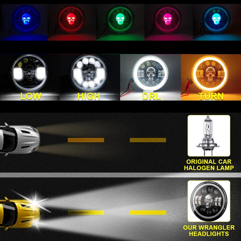 BowLift | 7 Inch Skull LED Headlight