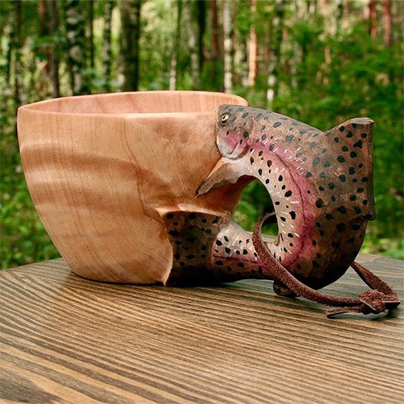 BowLift | Hand-carved Animal Head Wooden Cup