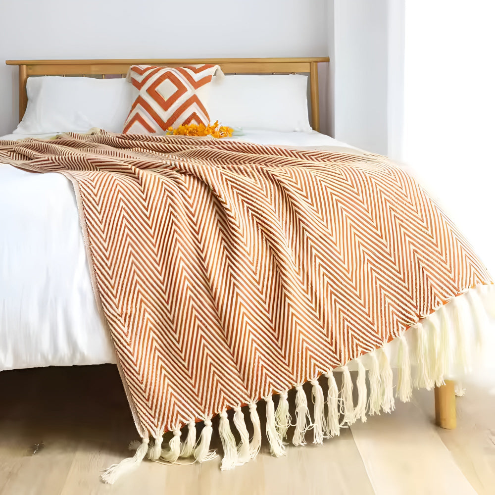 BowLift | Herringbone Tassel Knit Blanket