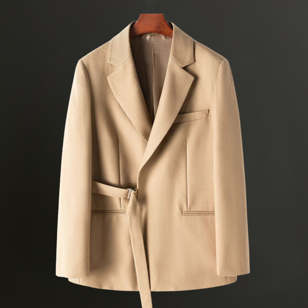 Tailored Blazer with Waist Belt