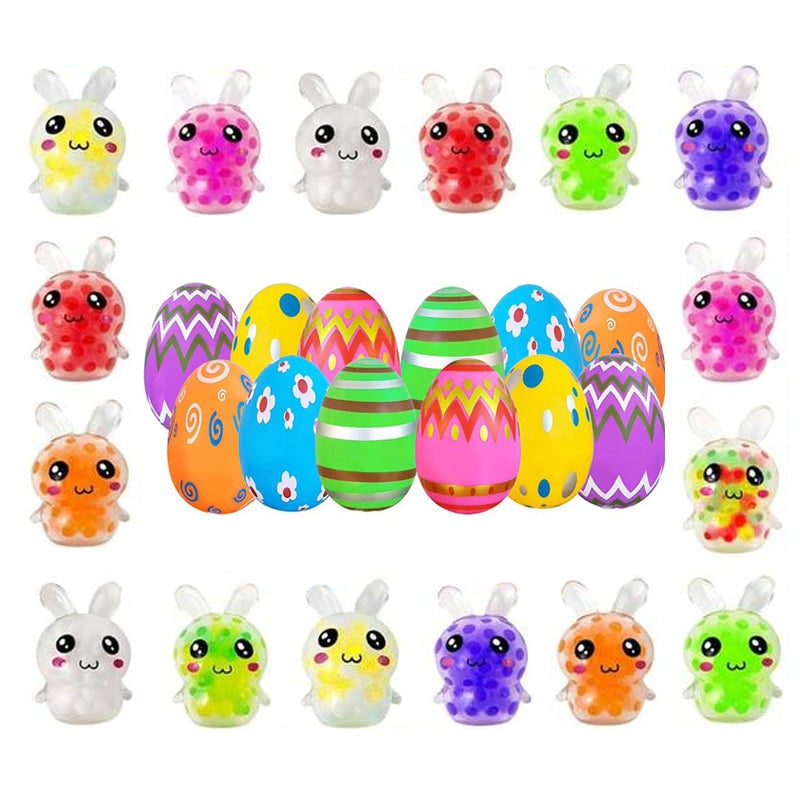 BowLift | 24 Pack Prefilled Easter Eggs with Squeeze Toys