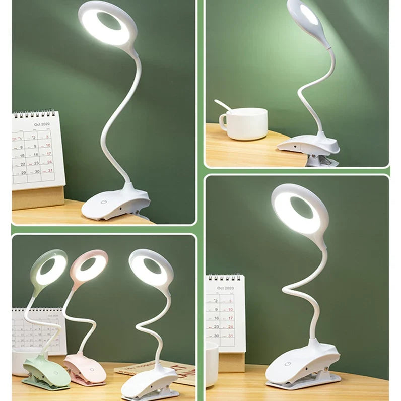 BowLift | Rechargeable LED Table Lamp with Clip – Adjustable Desk Light for Home Office and Study